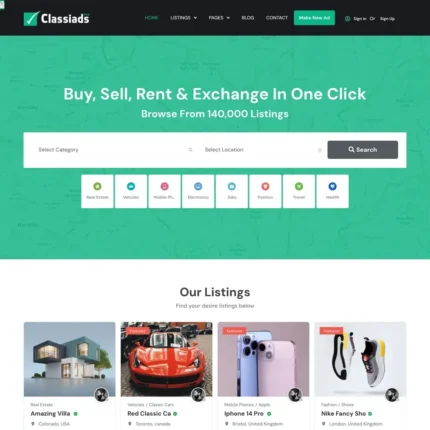 Ads Posting Website Design with Free Web Hosting