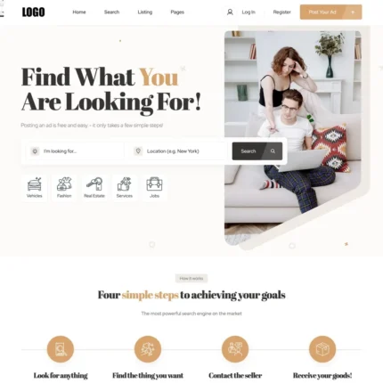 Advertisement Listings Website Design with Free VPS Web Hosting