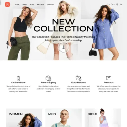 Apparel Shop Website Design with Free VPS Web Hosting