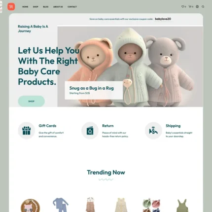 Baby Products Website Design with Free VPS Web Hosting