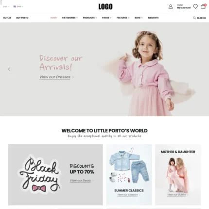 Baby Store Website Design for Sale with Free VPS Web Hosting
