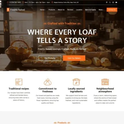 Bakery Business Website Design with Free VPS Web Hosting