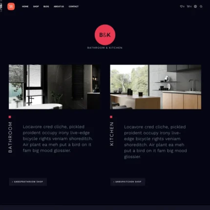 Bathroom Shop Website Design with Free VPS Web Hosting