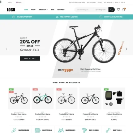 Bike Store Website Design with Free VPS Web Hosting