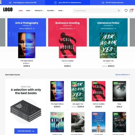 Bookseller Website Design with Free VPS Web Hosting