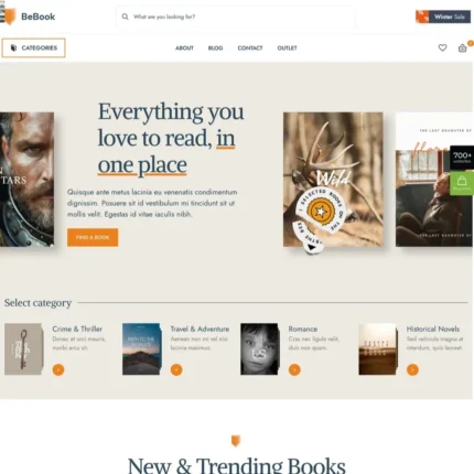 Bookstore Website Design with Free VPS Web Hosting