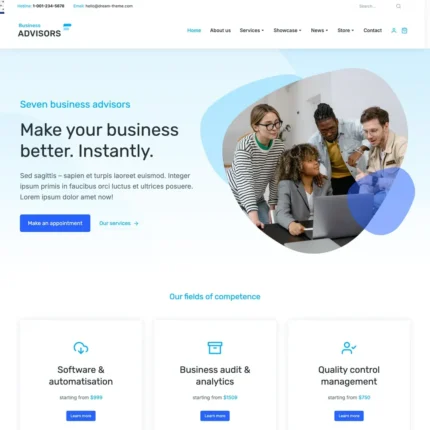 Business Advisors Website Design with Free VPS Web Hosting