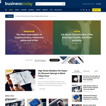 Business News Website Design with Free VPS Web Hosting