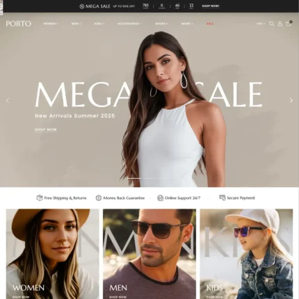Clothing Outlet Website Design with Free VPS Web Hosting