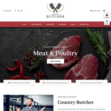Country Butcher Website Design with Free VPS Web Hosting