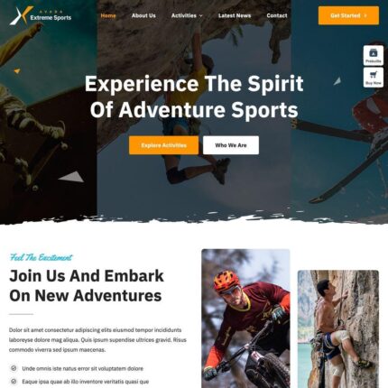 Extreme Sports Website Design with Free VPS Web Hosting