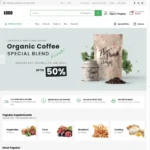Food Market Website Design with Free VPS Web Hosting