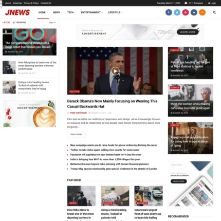 Global News Website Design with Free VPS Web Hosting