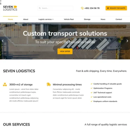 Logistics Service Website Design with Free VPS Web Hosting
