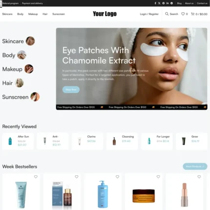Makeup Website Design with Free VPS Web Hosting