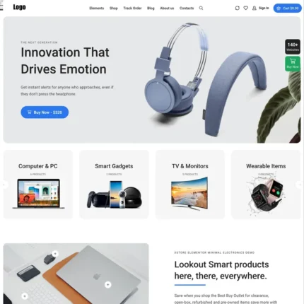 Minimal Electronics Website Design with Free Web Hosting