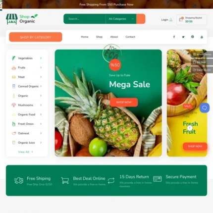 Natural Food Store Website Design with Free VPS Web Hosting