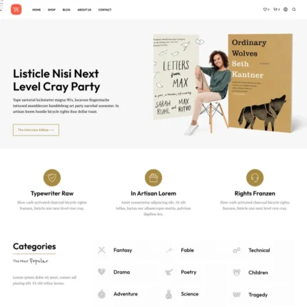 Online Bookstore Website Design with Free VPS Web Hosting