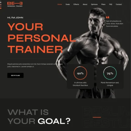 Personal Trainer Website Design with Free Web Hosting