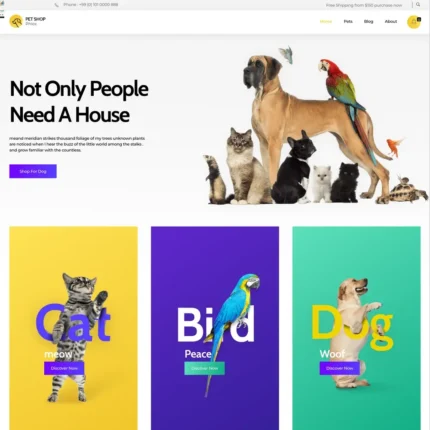 Pet Shop Website Design with Free VPS Web Hosting