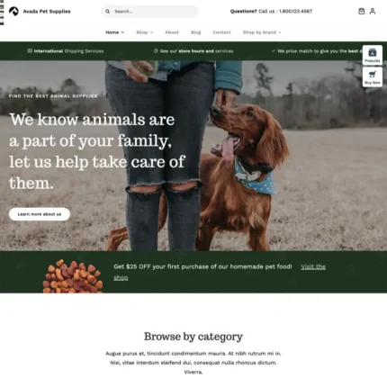 Pet Supplies Website Design with Free VPS Web Hosting
