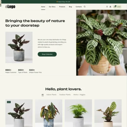 Plants Store Website Design with Free Web Hosting