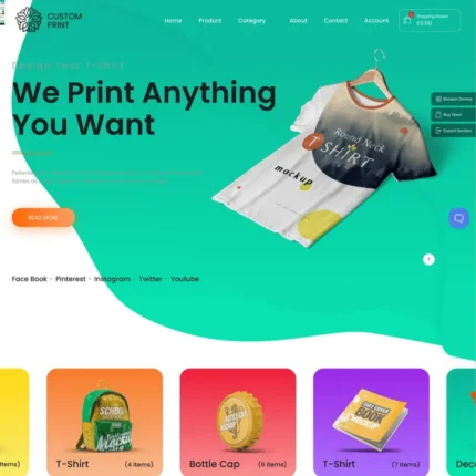 Printing Shop Website Design with Free VPS Web Hosting