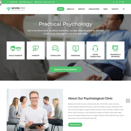 Psychological Clinic Website Design with Free VPS Web Hosting