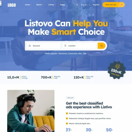 Public Listings Website Design with Free VPS Web Hosting