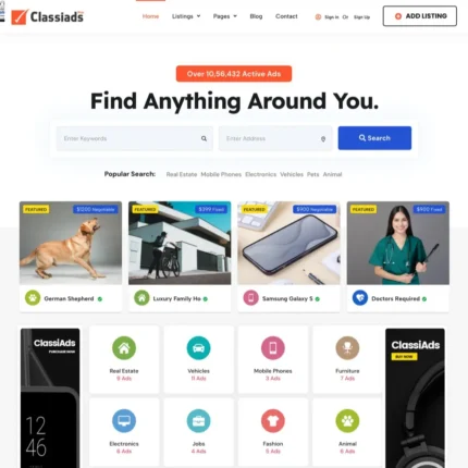 Ready Made Classified Website Design with Free Web Hosting