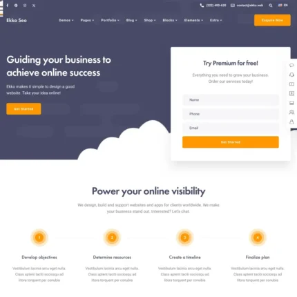 SEO Agency Website Design with Free VPS Web Hosting