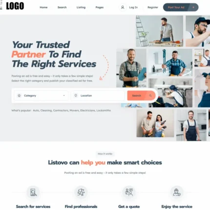 Service Listings Website Design with Free VPS Web Hosting