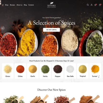 Spice Shop Website Design with Free Web Hosting