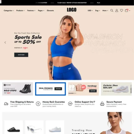 Sports Store Website Design with Free VPS Web Hosting