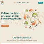 Sushi Food Website Design with Free Web Hosting