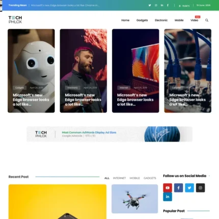 Tech Magazine Website Design with Free VPS Web Hosting