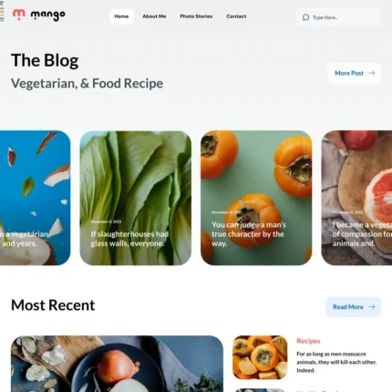 Vegetarian Blog Website Design with Free VPS Web Hosting