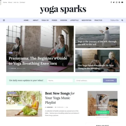Yoga Blog Website Design with Free VPS Web Hosting