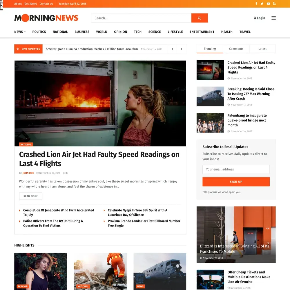 Morning News Website Design with Free VPS Web Hosting1 Morning News Website Design with Free VPS Web Hosting