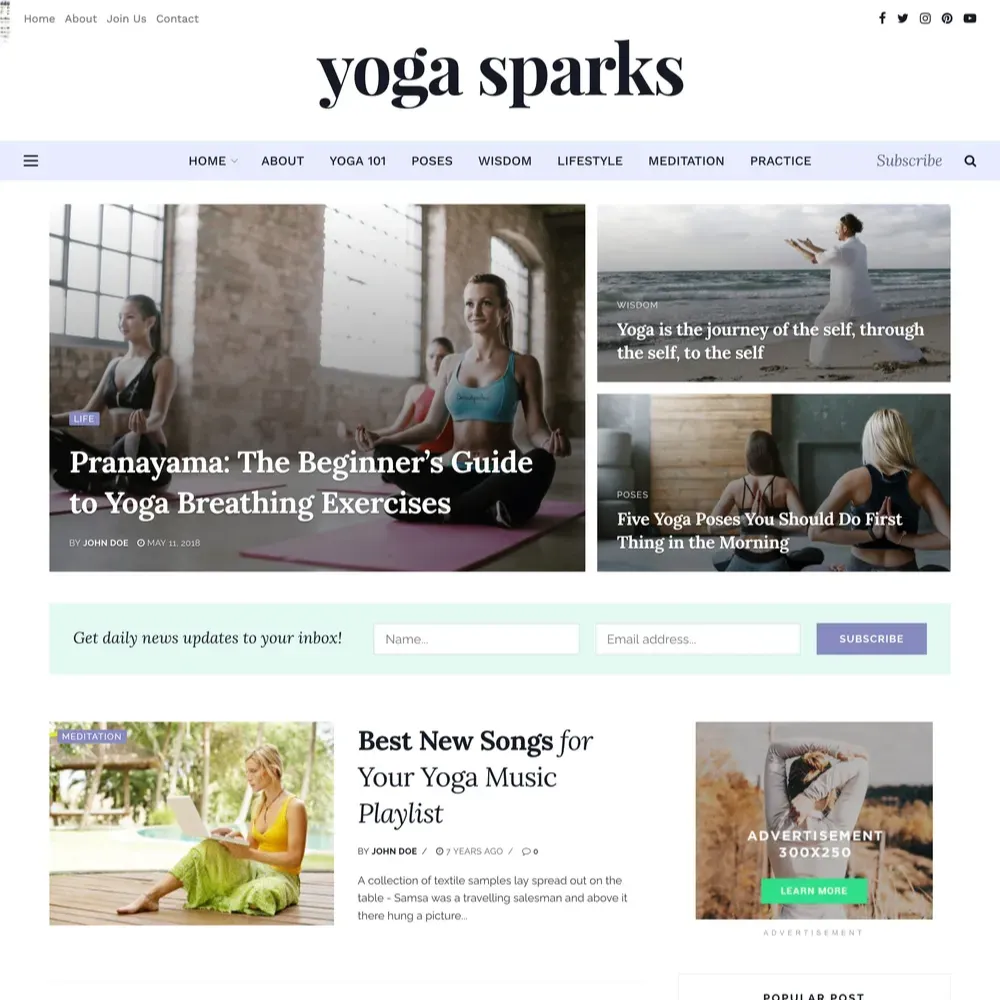 Yoga Blog Website Design with Free VPS Web Hosting (1) Yoga Blog Website Design with Free VPS Web Hosting