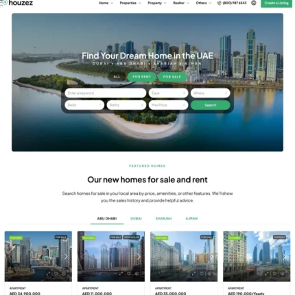 Dubai Real Estate Website Design with Free VPS Web Hosting