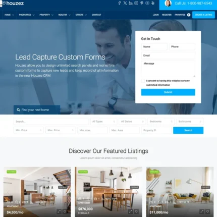 Property Firm Website Design with Free VPS Web Hosting