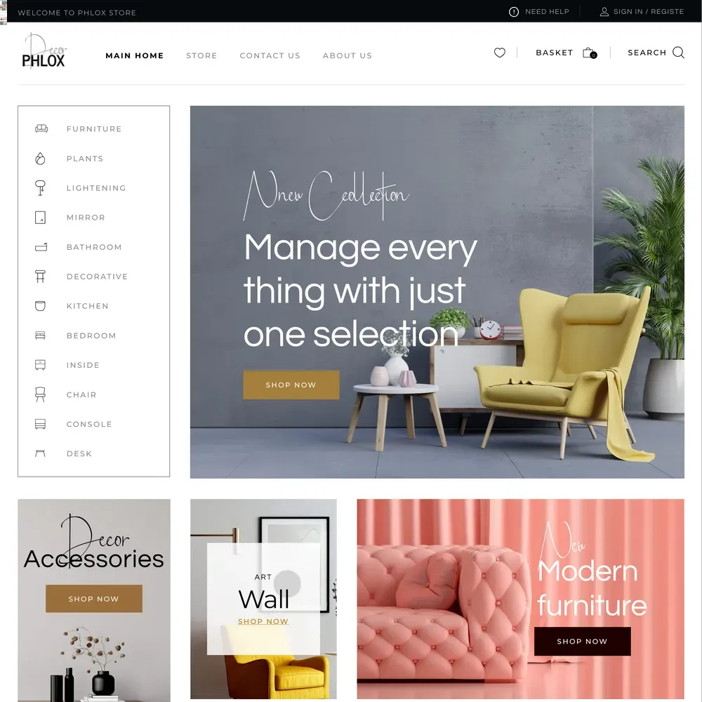 Decoration Shop Website Design with Free VPS Web Hosting (1) Decoration Shop Website Design with Free VPS Web Hosting