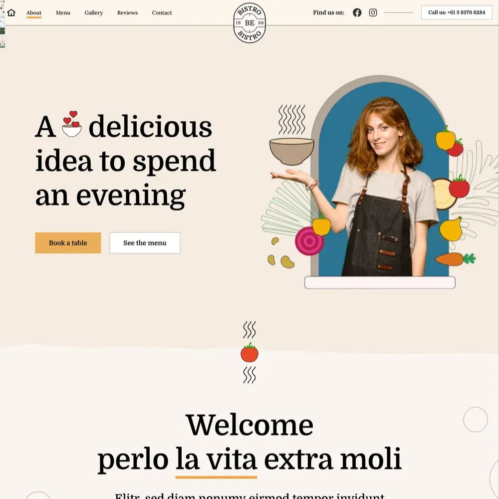 Bistro Website Design with Free Web Hosting (1) Bistro Website Design with Free Web Hosting
