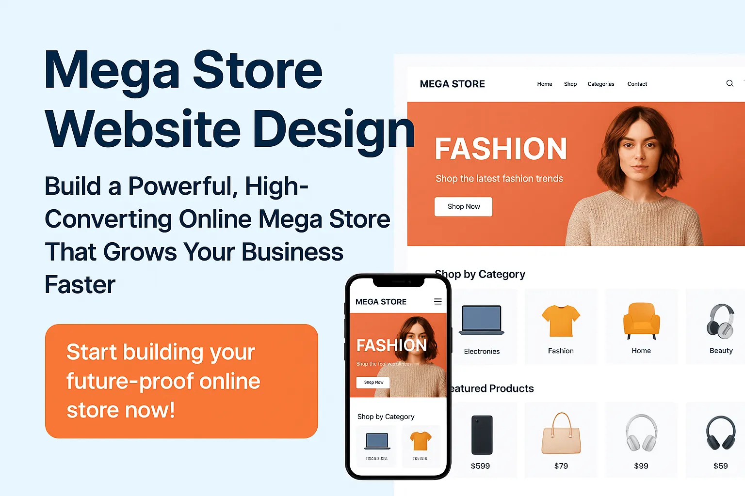 Mega Store Website Design Build a Powerful