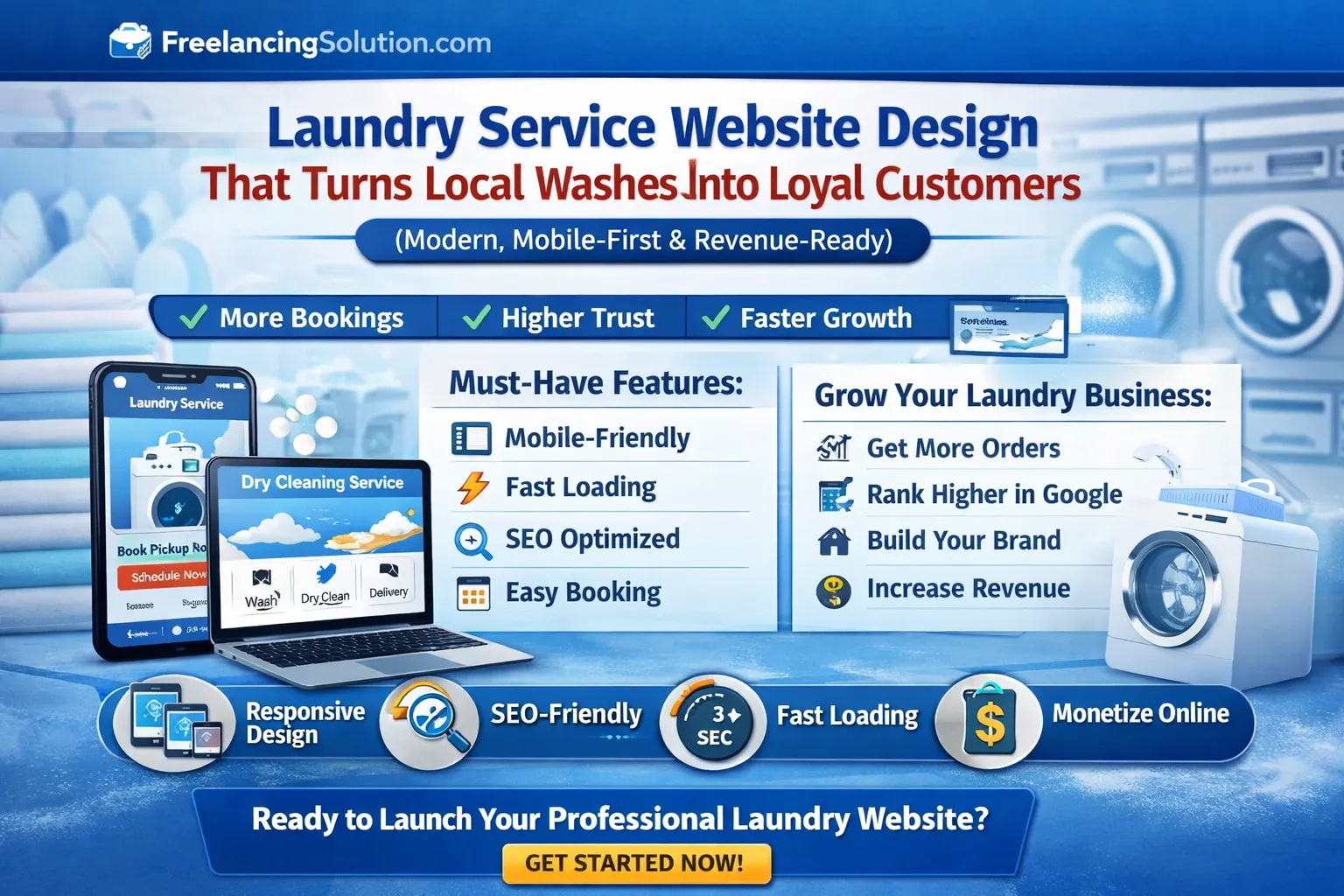 Laundry Service Website Design That Turns Local Washes Into Loyal Customers