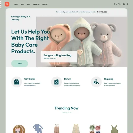 Baby Products Website Design with Free VPS Web Hosting