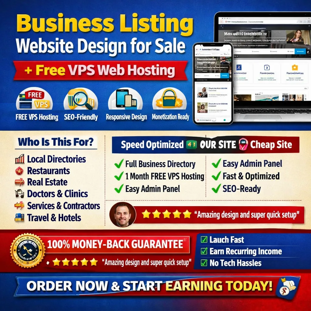 Business Listing Website Design with Free VPS Web Hosting Business Listing Website Design with Free VPS Web Hosting