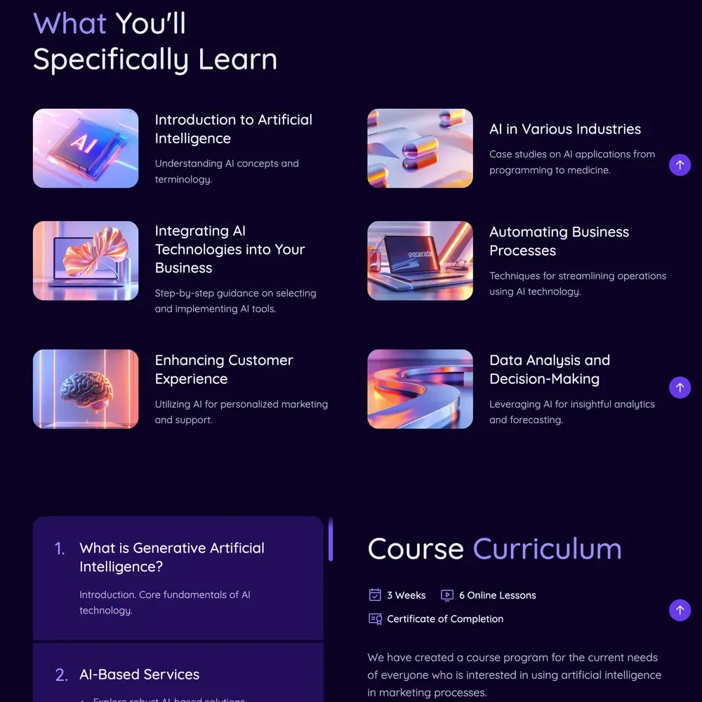 AI Course Website Design with Free VPS Web Hosting