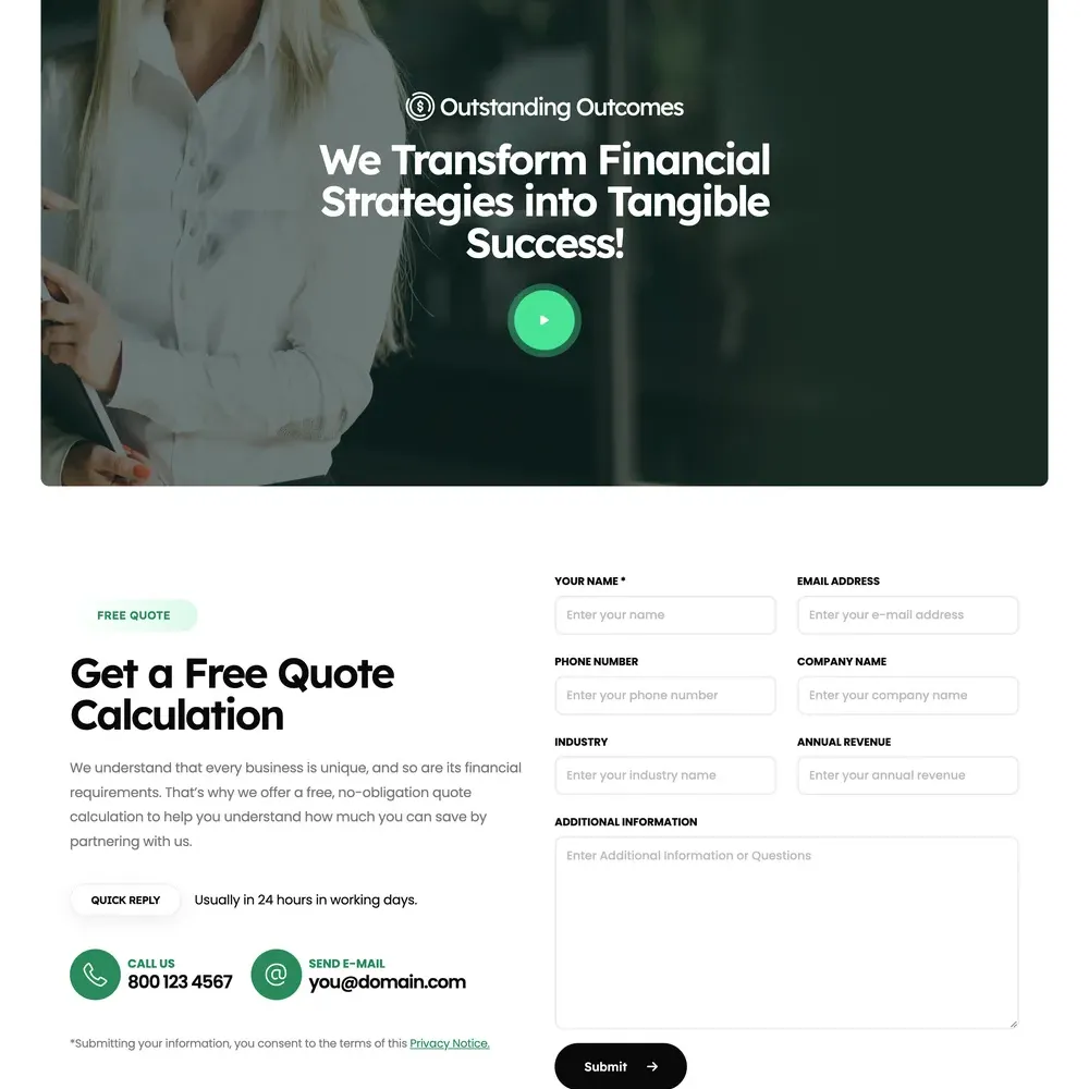 Accounting Services Website Design with Free VPS Web Hosting